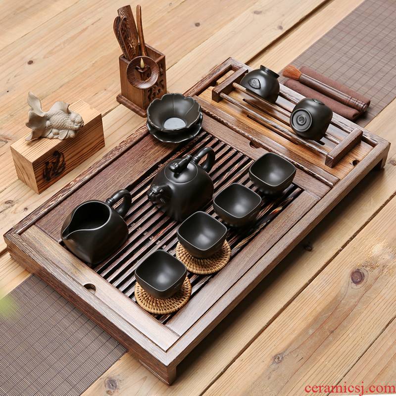 Friends is a complete set of wenge wood tea tray tea set purple sand tea set the teapot teacup tea tea drawer