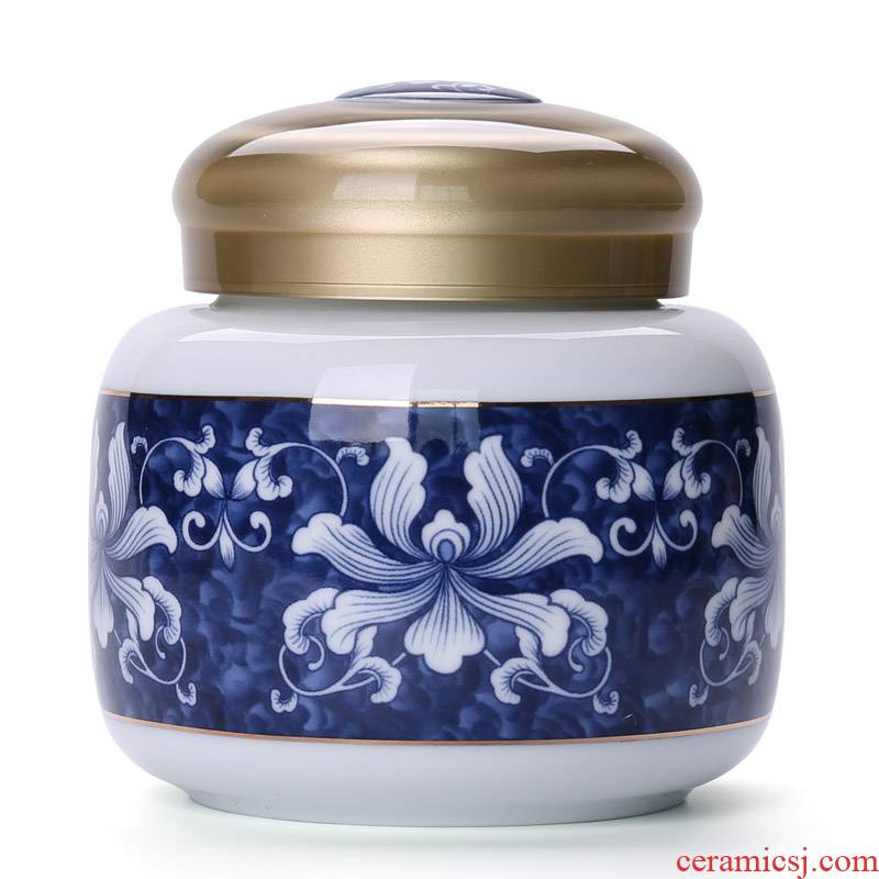Is blue and white porcelain tea pot of household ceramic POTS large storage with cover seal tank storage fittings of kung fu