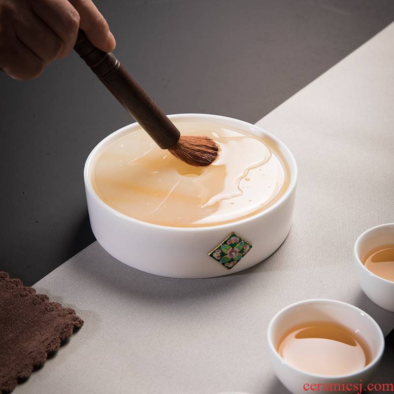 Jade tea tray bearing small household contracted Jade porcelain stone tea sharply round pot of bearing dry stone tea sea mercifully