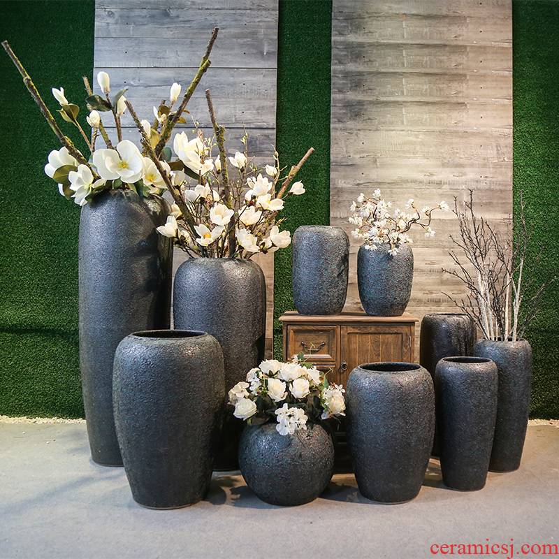 Jingdezhen retro nostalgia of large POTS coarse pottery vases, flower decoration to the hotel garden flowers in the living room furnishing articles