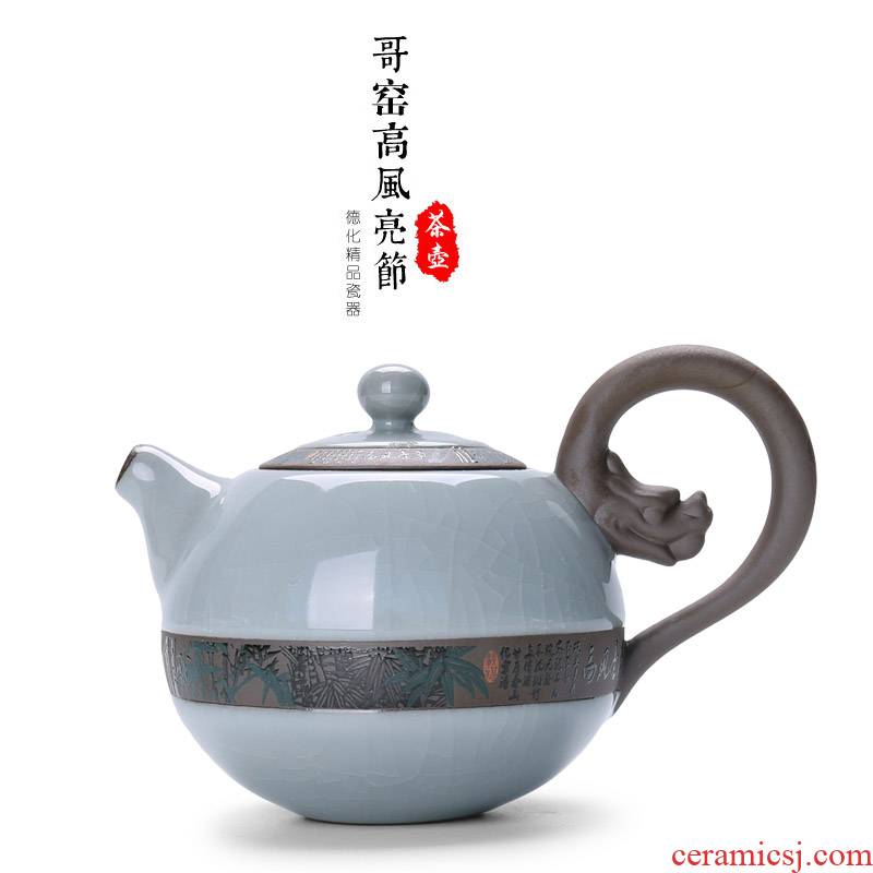 Open the slice is the elder brother of the ceramic up teapot can raise your up kung fu tea set upright character single pot teapot household