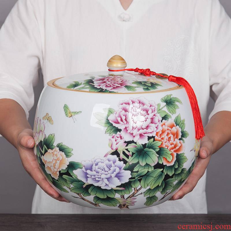 New Chinese style household storage tanks of jingdezhen porcelain jar ceramic household act the role ofing is tasted furnishing articles storage tank caddy fixings