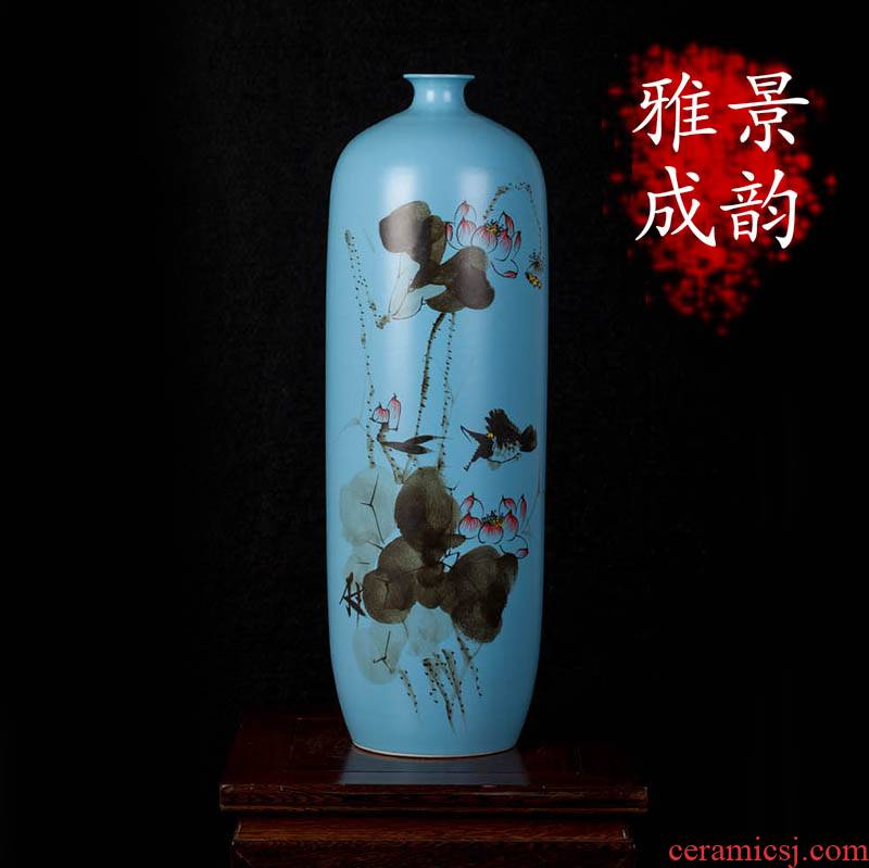 Jingdezhen ceramic checking porcelain vase TV ark, furnishing articles household act the role ofing is tasted, the sitting room porch TV ark, adornment