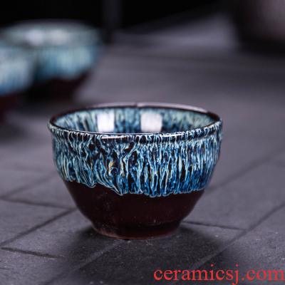 Ya xin company hall was built one bowl sample tea cup variable glaze TuHao ceramic cup obsidian temmoku cup small kung fu tea cups