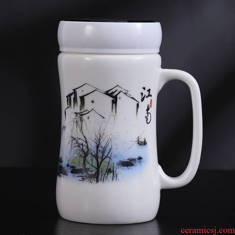 Hin reputation | household durable ceramic cup office with pu 'er tea cup portable travel gift mugs