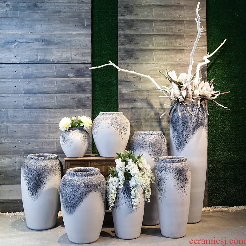 Jingdezhen coarse clay ceramic pottery vases, flower, flower implement ceramic restoring ancient ways furnishing articles be born between sitting room chamber model