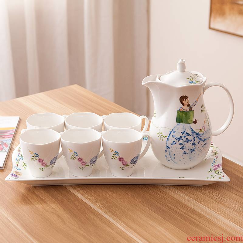 European rural wind home suits for with cool water kettle with water in a glass ceramic tea tea tea set