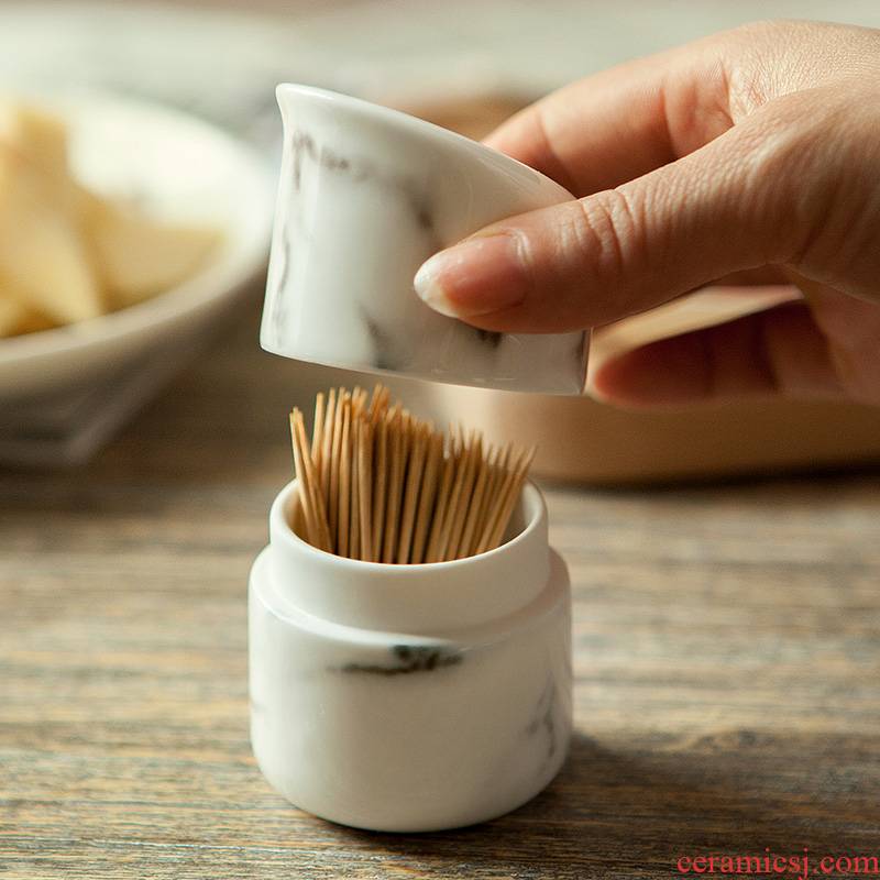 Creative contracted ceramic teeth toothpicks extinguishers home sitting room tea table box restaurant table toothpicks as cans move toothpick bottle