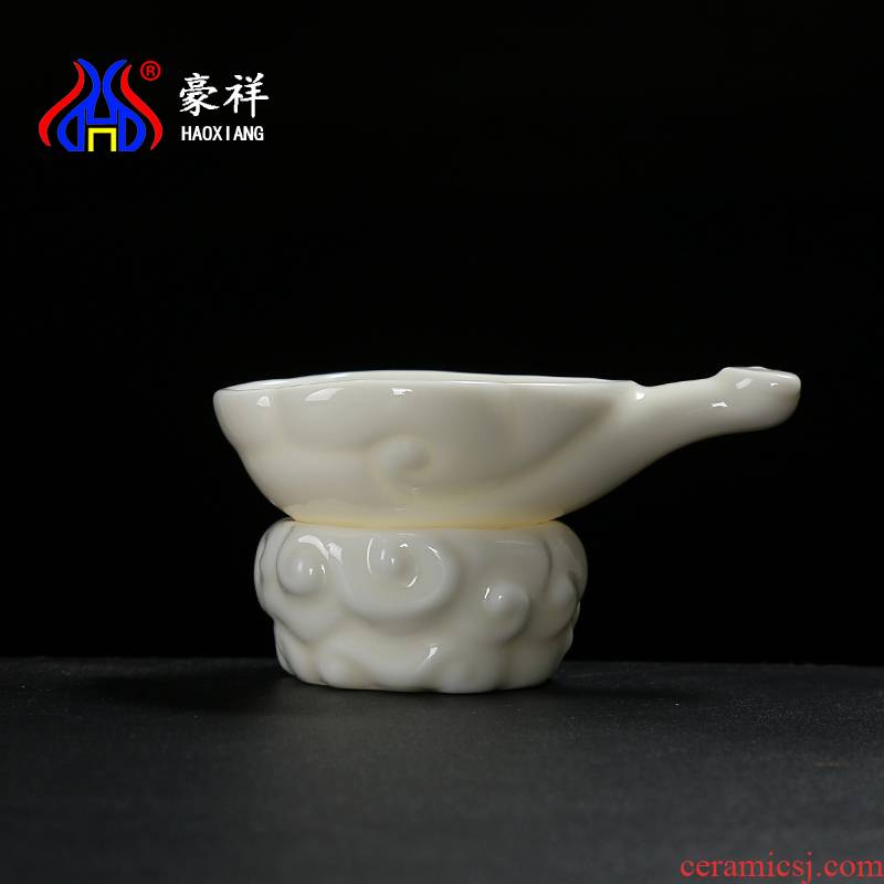 Howe auspicious jade porcelain) tea filter ceramic filter dehua white porcelain mesh) a cup of tea tea accessories