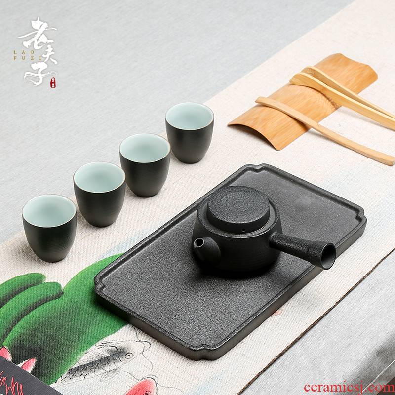 Japanese kung fu tea set ceramic office do small tea tray tea teapot teacup suit household gifts custom