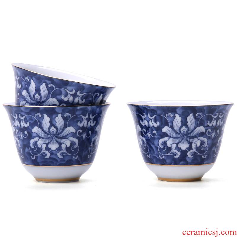The days see colour blue and white porcelain ceramic cups kung fu tea set sample tea cup tea cup of Japanese tea light master CPU
