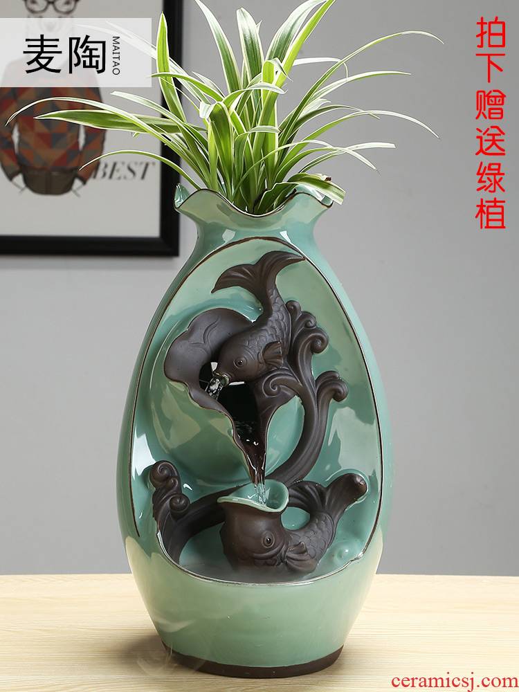 MaiTao unit water atomization furnishing articles ceramic landscape humidifier indoor living room flowerpot flower pot more than other meat