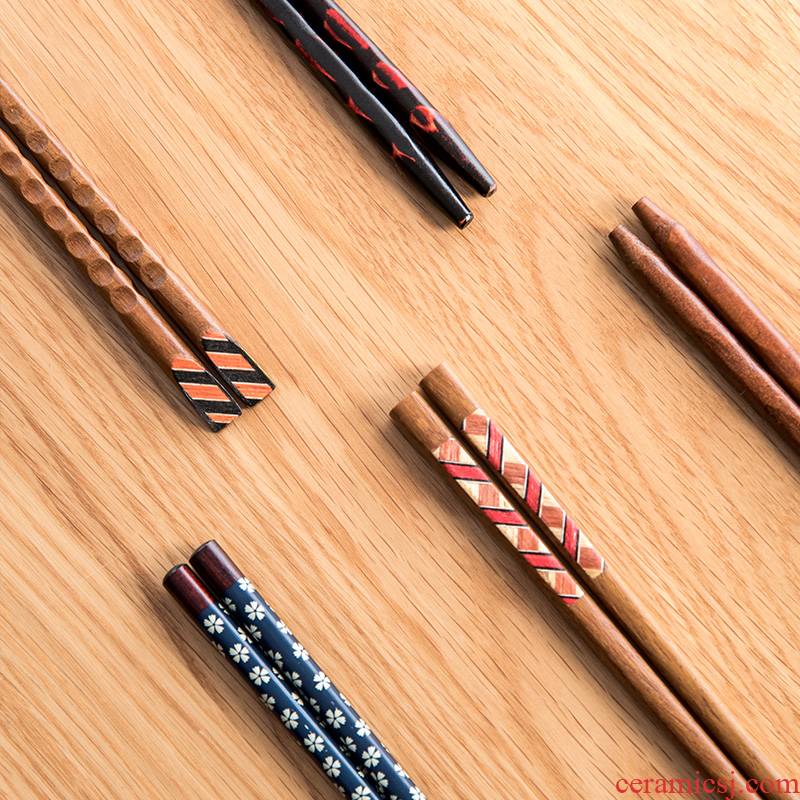 Porcelain soul creative kembat iron wood real wood mahogany chopsticks suit appearance design gift boxes