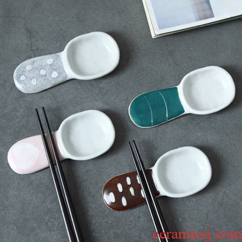 Guber jingdezhen Japanese hand - made ceramic chopsticks chopsticks frame bracket spoon, chopsticks pillow creative lovely multi - function chopsticks holder frame