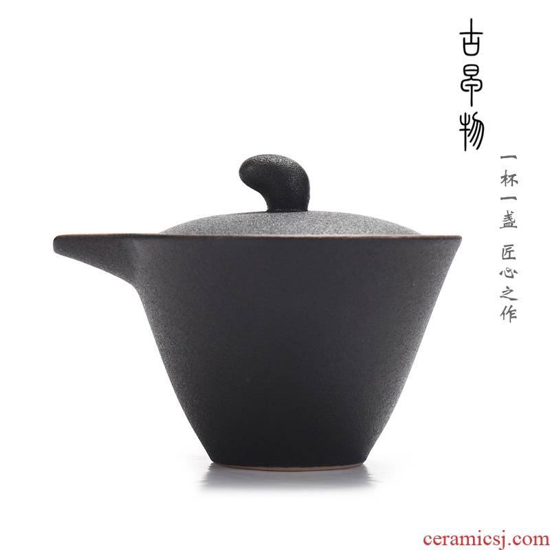 Zen lid bowl of black kung fu tea set I sitting room checking ceramic thick clay POTS we make tea in a office at home