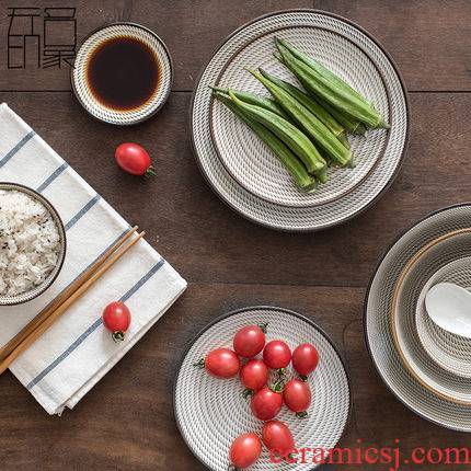 Simple dishes suit household ceramic dishes Japanese individuality creative plate tableware (restoring ancient ways