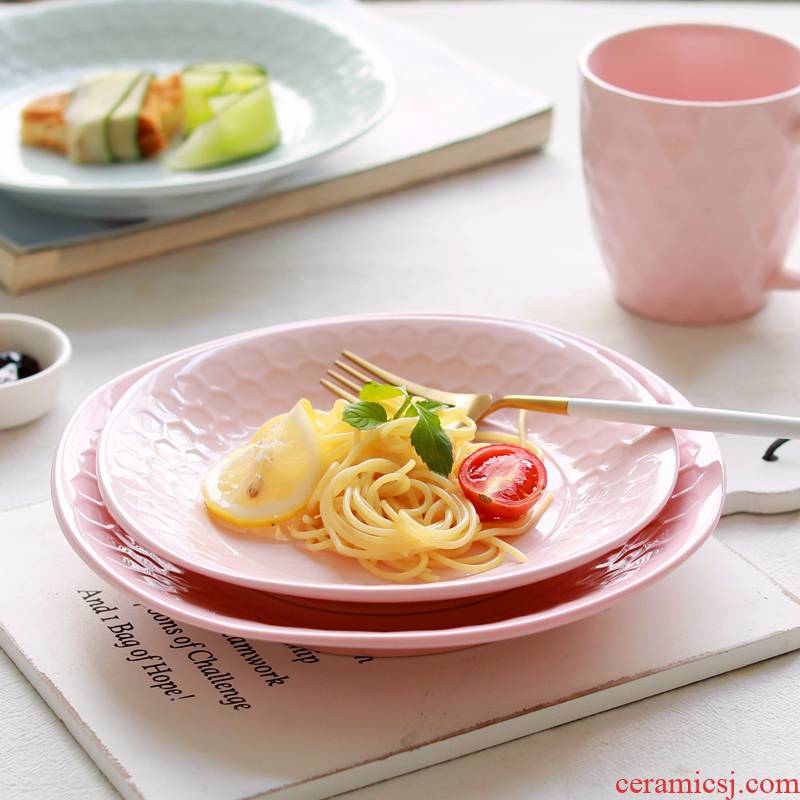 Ancient bo Nordic creative dish dish dish household ceramics irregular FanPan salad dish dinner plate, square plate breakfast tray