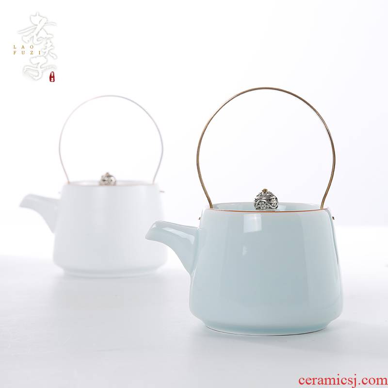 The professor longquan celadon ceramic teapot filter single girder pot pot office household Japanese kung fu tea set