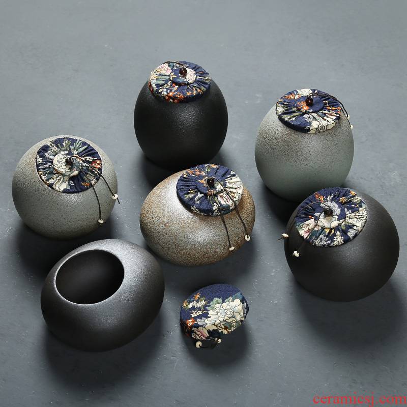 Friend is ceramic up caddy fixings coarse pottery, black pottery tea pot seal pot wake receives fresh pot of tea gift box
