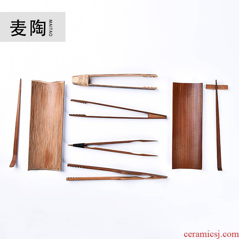 MaiTao bamboo kung fu tea set spare parts manual ChaGa tea ChaZhen tea holder teaspoon of tea six gentleman
