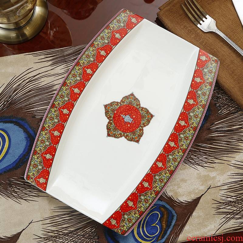 12 inches long ceramic plate large rectangular deep fish plate of steaming ipads China 0 household utensils, the baking dish