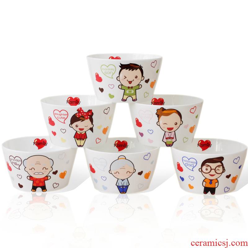 Dear a creative Korean ipads porcelain ceramic bowl rice bowl porringer cartoon family suits for