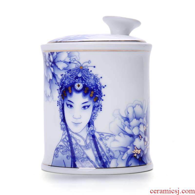 Chiang kai - shek seal pot of blue and white porcelain ceramic kung fu tea set with parts caddy fixings tea box travel warehouse storage pu - erh tea pot