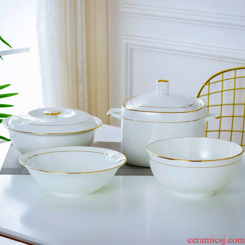 Jingdezhen porcelain up phnom penh ipads soup pot ceramic soup basin contracted ideas of circular with cover not hot large soup bowl