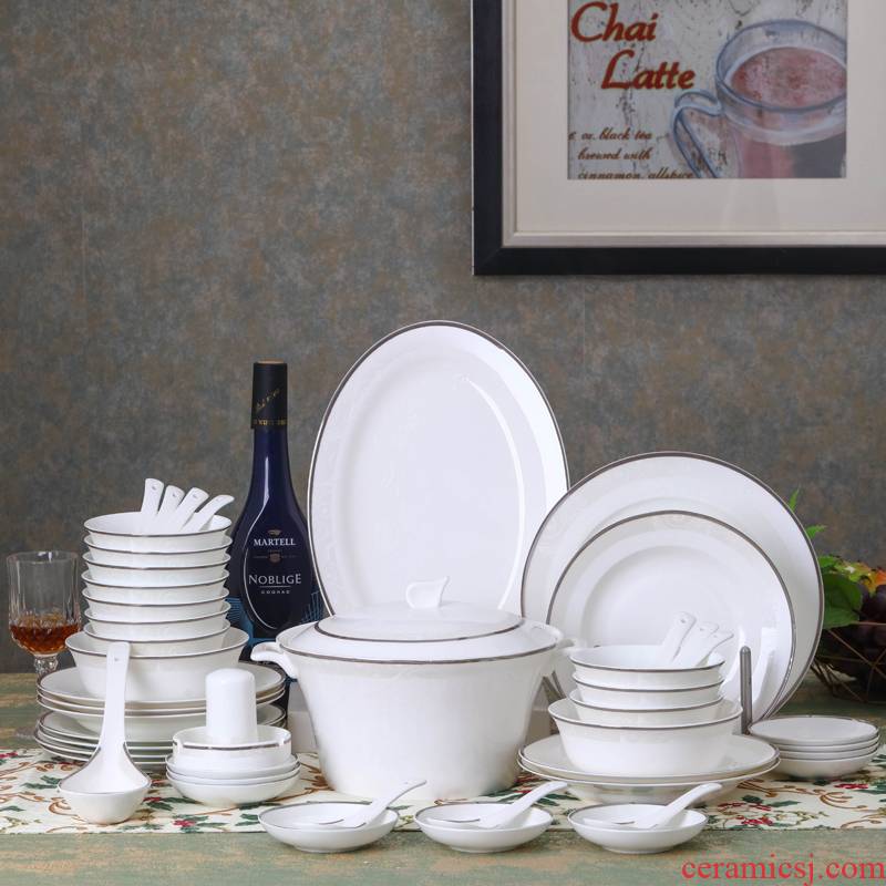 Jingdezhen ceramic tableware portfolio high - grade household contracted Europe type ipads porcelain tableware suit dish dish bowl chopsticks