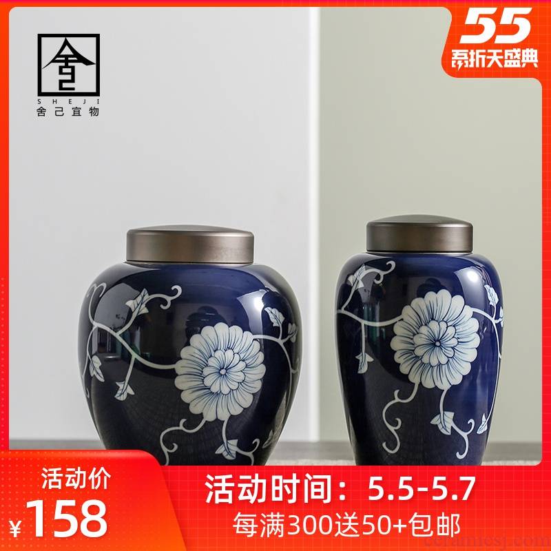 The Self - "appropriate content ceramic tea pot of green tea tin cover ceramic POTS of tea pot storage tanks tank sealing box