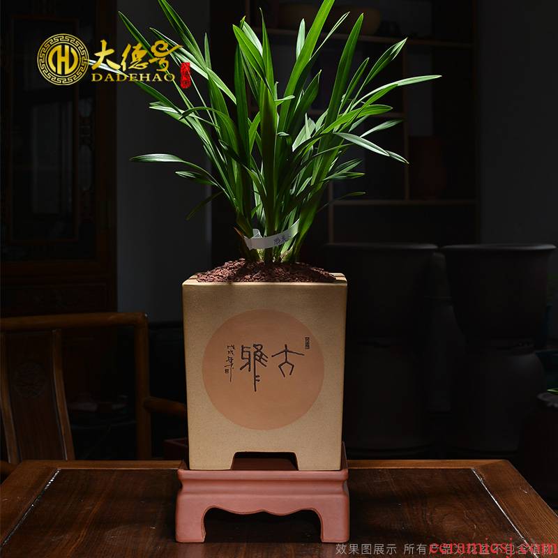 Greatness, sifang ceramic purple sand flowerpot bonsai pot facilities. We seasons orchid clivia flower POTS made clay with pallets