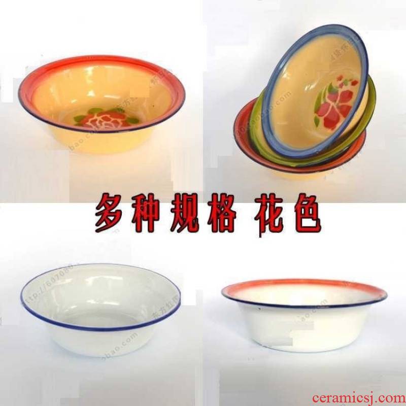 Classic enamel basin old - fashioned traditional tableware with thick nostalgic to eat small household kitchen large mail bag