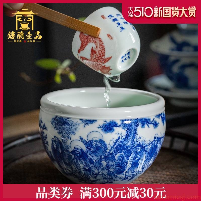 Eighteen Luo Hanjian jingdezhen hand - made ceramic tea wash in hot water tank water jar kung fu tea tea accessories