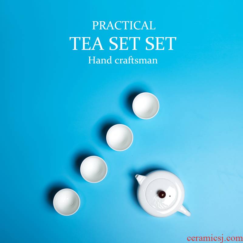 Office of modern ceramic tea set group contracted kung fu tea zen teapot tea suit household type