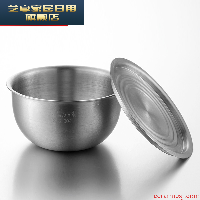 6 oiy 304 stainless steel bowl with thick solid bowl monolayer steamed egg bowl of household utensils, small bowl children 's bread and butter