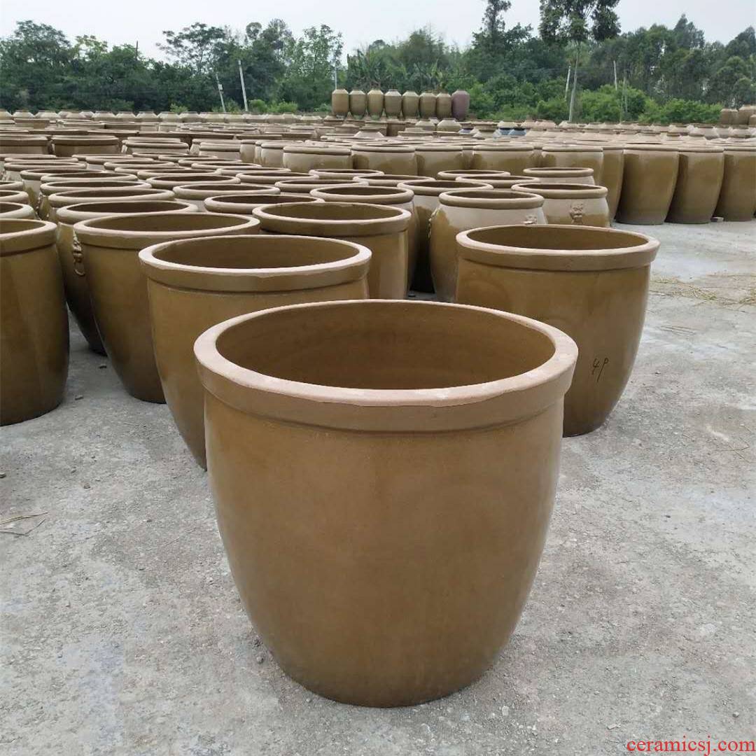 Clay barrel water lily raised tank lotus round small pack to heavy water storage tank water weng stone home