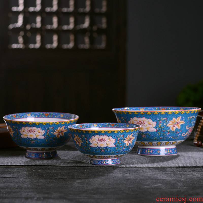 Chinese jingdezhen ceramics tableware large bowl noodles in soup porridge high quality ipads China antique high single use