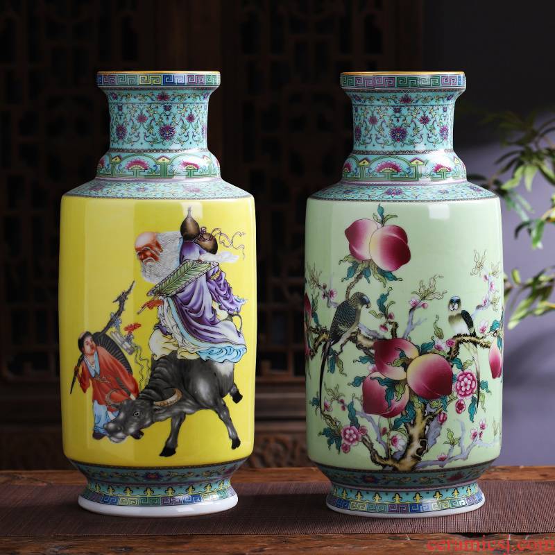 Jingdezhen ceramics antique vase furnishing articles sitting room flower arranging classical household TV ark adornment handicraft decoration