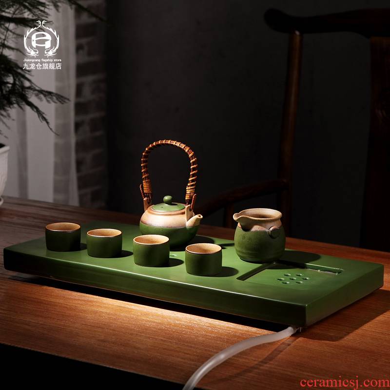 Jingdezhen tea suit household manual teapot tea tray to restore ancient ways the coarse pottery kung fu tea set ceramic tea cups