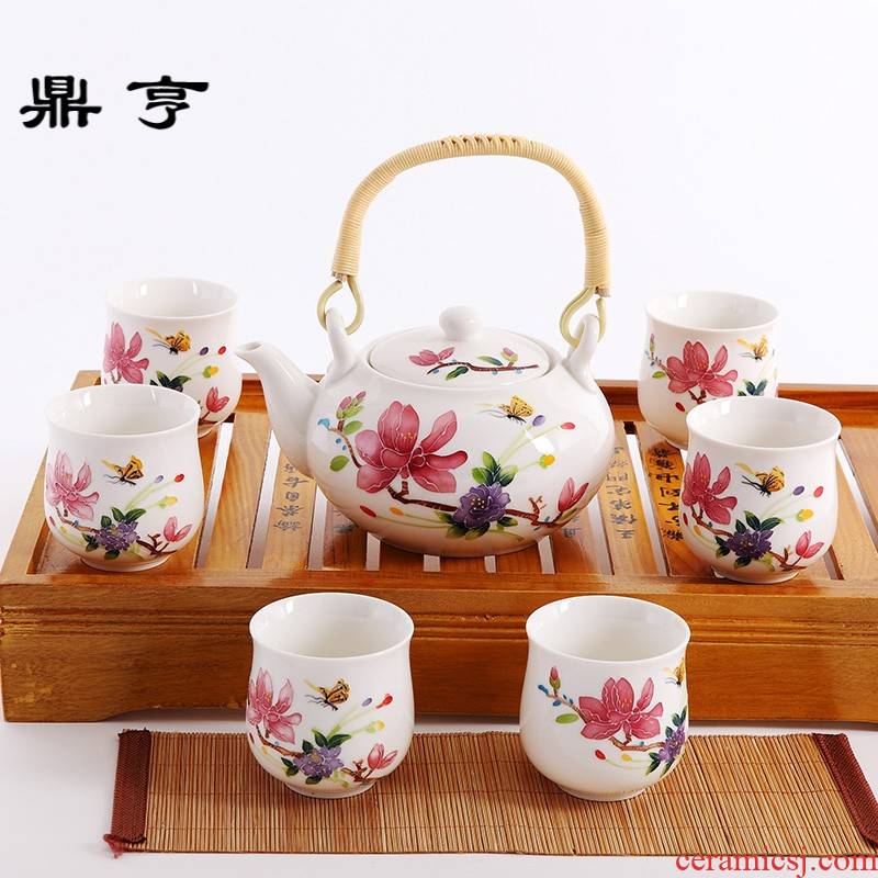 Ding heng wedding tea suit wedding teapot teacup jingdezhen ceramic whole contracted household kunfu tea