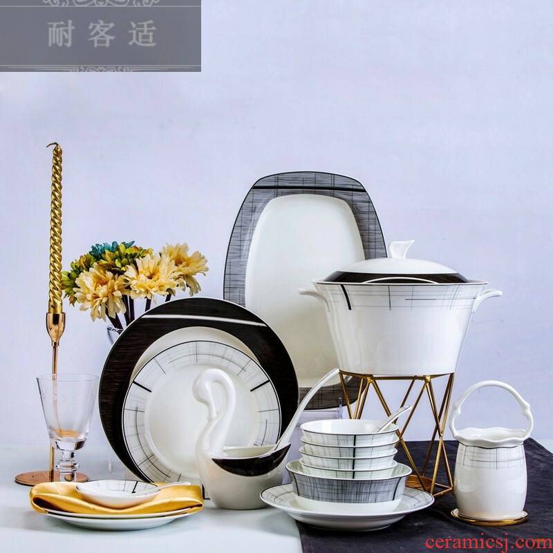 Hold to guest comfortable manufacturers shot 2019 new European contracted household ipads porcelain tableware, 56, 66 dishes suit