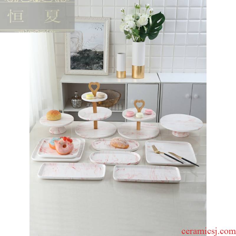 European ceramic dessert table furnishing articles suit a buffet afternoon tea table birthday cake dessert tray display shelf