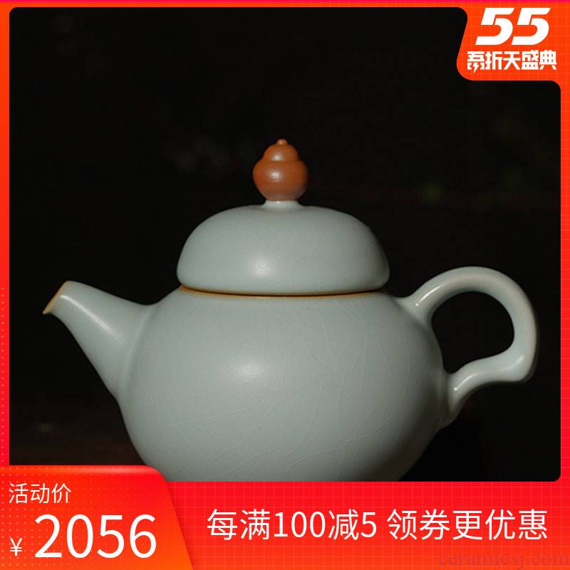 Your up little teapot single pot of jingdezhen ceramics slicing can be a small hand ice crack glaze celadon high temperature reduction