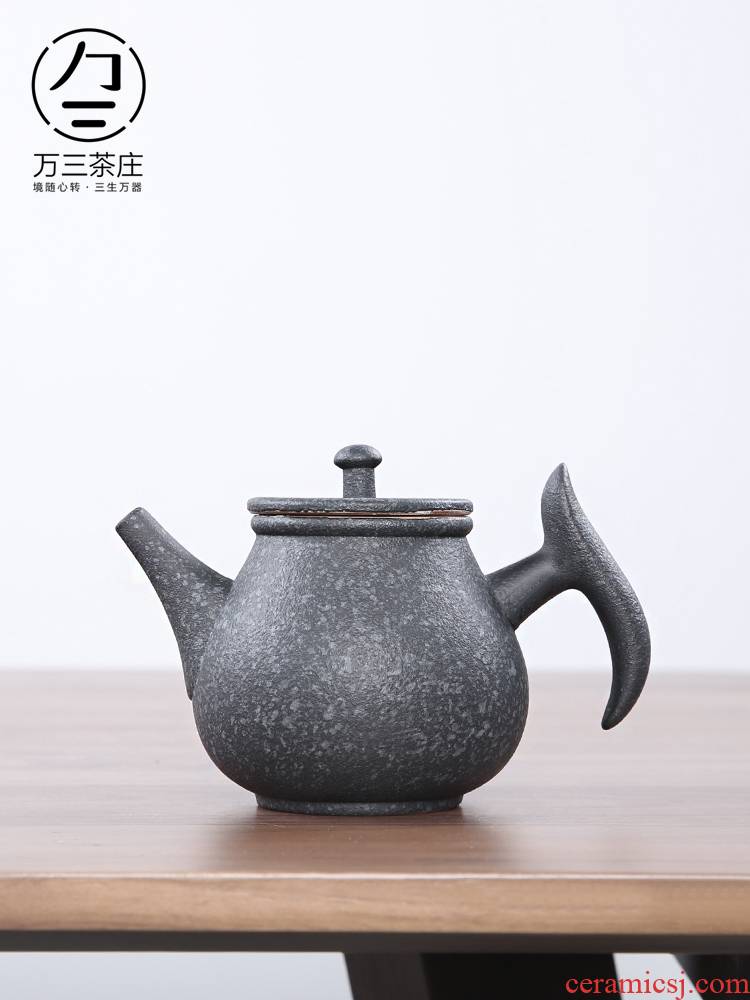 Crude pottery ceramic teapot tea village three thousand vintage side to make tea pot home filtration pot of kung fu tea pot