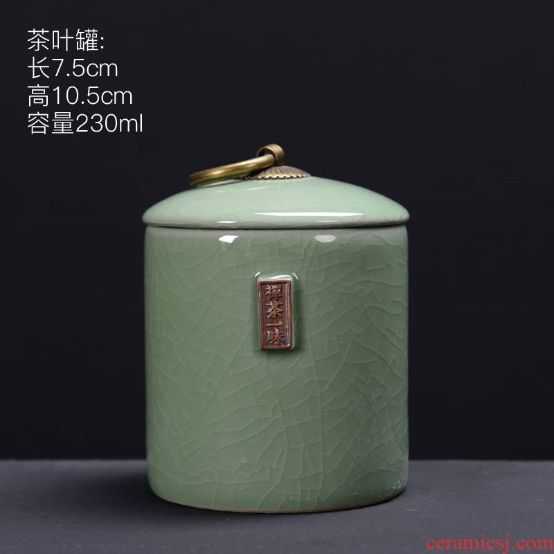 Elder brother up with coarse pottery small violet arenaceous caddy fixings ceramic POTS of tea boxes, tea boxes kung fu tea storage tanks