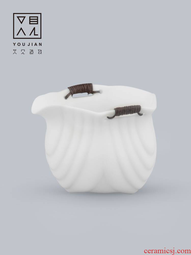 Fair and creation of dehua white porcelain hexagon cup tea sea hand grasp pot of tea ware kung fu tea accessories with zero