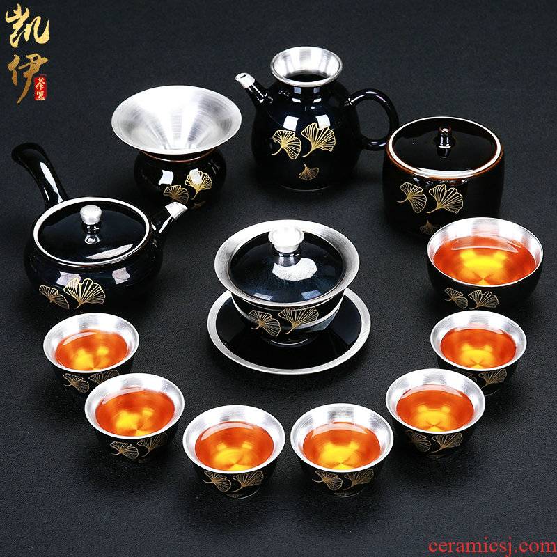 999 coppering. As silver kung fu tea set ginkgo see colour suits for the home office of jingdezhen ceramic tea set gift boxes