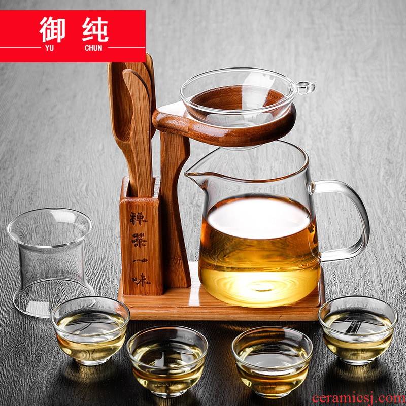 Imperial justice more pure heat - resistant glass cup kung fu tea tea is tea sea) separated points square cup suit