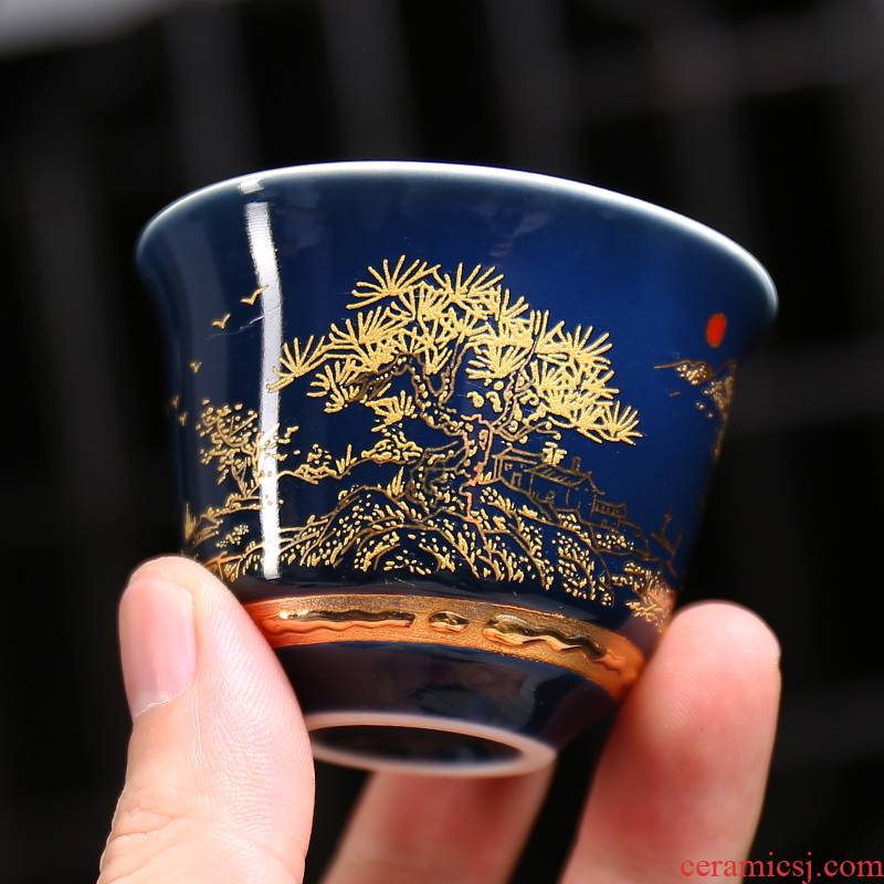 Kung fu tea cup single master cup paint ceramic sample tea cup tea sets individual cup retro home tea tea cup