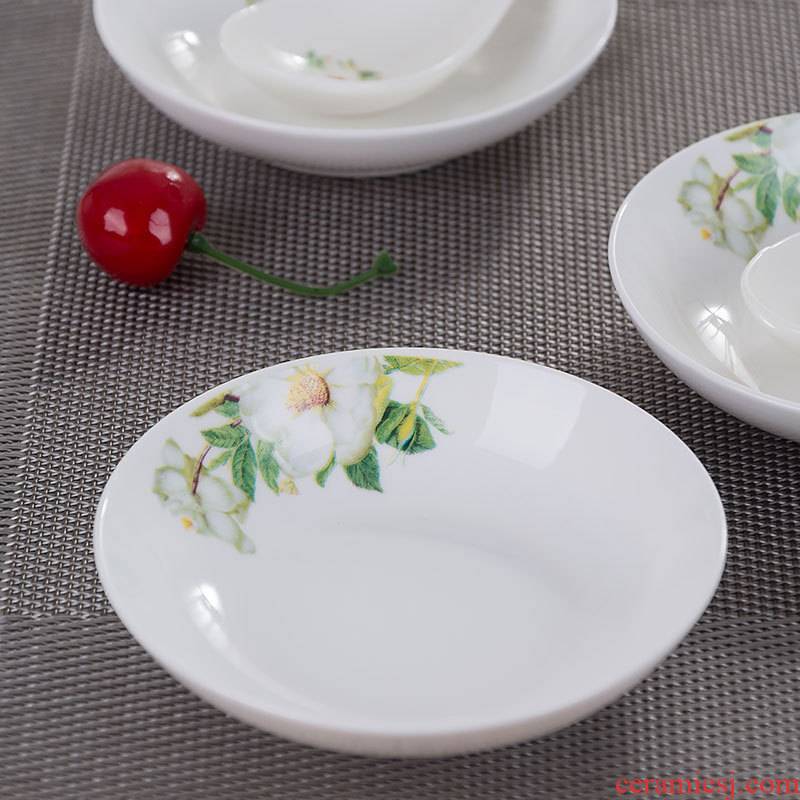 Wild lily flavour dish serving snack plate flavour sauce dish ceramic disc plates household single dip vegetables disc disc